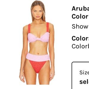 Show me your mumu Aruba colorblock swimsuit size Medium